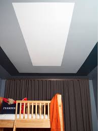 In case you start whitening the surface with a brush, there is going to be need to wash off a huge amount of white stains from all over the room. How To Paint A Graphic Modern Kids Room Ceiling Design Hgtv