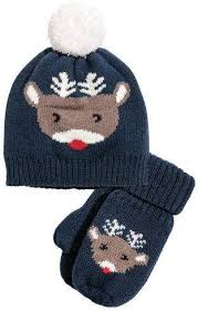 Hat And Mittens Dark Blue Kids H M Us Bebek Sapka Modelleri Orgu Sapka
