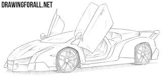 A lot of work was done to create it, as a result, it has excellent technical characteristics and a fantastic design. Lamborghini Veneno Drawing Lamborghini Veneno Lamborghini Lamborghini Sketch
