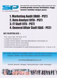 Loker pt parsindo pratama / pt dsi tlp 0215915483 outsourcing karyawan buruh kontrak jl merdeka tangerang 2021 : Pt Satya Abadi Pharma Membuka Lowongan Kerja Universitas Prof Dr Moestopo Beragama