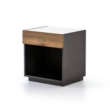 Holland Marble Top Nightstand Eclectic Nightstand Bedside Storage Nightstand