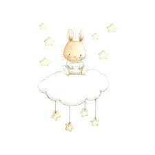 There S A Little Fluffy Bunny Who Lives In A Cloud High Up In The Sky And She Spends Her Nights Talking To The Stars Dessin Bebe Dessin Lapin Dessins Faciles