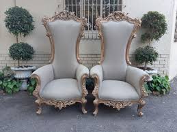 Pair Of Oversized And High Back Gilded Statement Arm Chairs In 2020 Armchair Chair Furniture