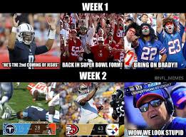 Nfl Memes Week 1 Vs Week 2 Nfl Memes Nfl Memes Funny Nfl