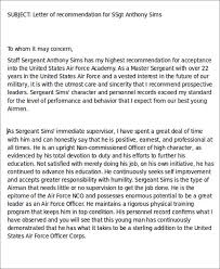 Free 6 Sample Air Force Letter Of Recommendation In Ms Word Pdf