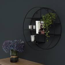 Vous mettrez des objets de grande valeur en dehors de la portée des enfants. Etagere Murale Ronde En Metal Filaire Finition Noire Uptown Decoclico