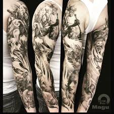The black and grey tattooing style has been around for a surprisingly long time. Tattoo Art Studio Magu Zeist Utrecht Netherlands