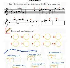 The most commonly used accidentals in music are the sharp (), the flat (), and the natural (). Fun And Learn Music Music Worksheets Accidentals Music Worksheets Piano Teaching Teaching Music