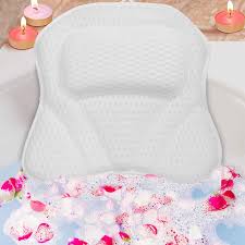 Baby bath safety and accessories. Buy Bath Pillow For Tub Bath Bath Pillow Cushion With 6 Suction Cups 3d Mesh Hot Tub Jacuzzi Home Spa Non Slip Luxury Support For Head Neck Back And Shoulders Online In Vietnam