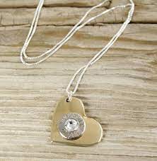 Nickel Bullet Brass Heart Necklace Bullet Jewelry Bullet Designs Inc