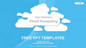 Cloud computing project analysis diagram powerpoint template. Cloud Computing On Blue Powerpoint Templates