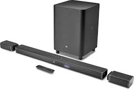 Jbl Bar 5 1 Powered Home Theater Sound Bar With Wireless Subwoofer And True Wireless Surround Speakers At Crutchfield Wireless Surround Sound Sound Bar Home Theater Sound Bar