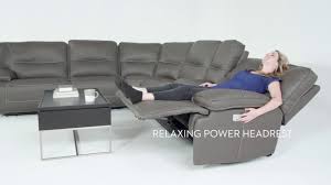 Marcus Grey 6 Piece Sectional W Power Headrest Usb Living Spaces Youtube
