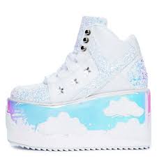 The shoe company is known for their holographic heels, led shoes, and glittery footwear. Sky Sky Platform Shoes Cheap Online