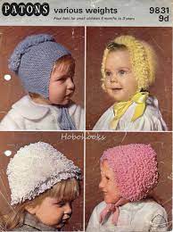 Baby Loopy Hats Knitting Patterns Pdf Girls Loop Stitch Etsy Vintage Knitting Patterns Baby Knitting Hat Knitting Patterns