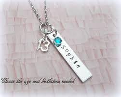 13th Birthday Birthday Gift Ideas Daughter 13th Birthday Necklace Gift For Girl Turning 13 Handstamped Jewelry Personalized With Birthstone Gift For 13 Year Old Teenage Girl Gift Teenage Girl Gifts Birthday Presents For Girls Hand Stamped Jewelry