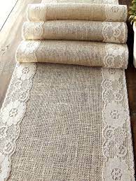 Burlap Table Runner With Country Cream Lace Rustic Runner Chic Wedding Tablecloth Rustic Wedding Vintage Runners Handmad Cuval Bezi Elisi Fikirleri Kirlent