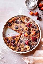 Gluten Free Cherry Clafoutis Sliced In Pan Gesund Backen Einfach Backen Rezepte