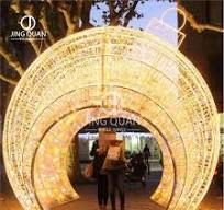Walk-Through Ornaments Outdoor Park Christmas Street Decorations 3D LED  Arch Balls Motif Light Large Luxury Lights