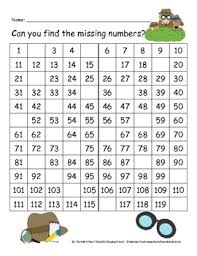 Find The Missing Numbers 120 Chart