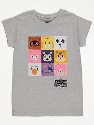 White, yellow & red white, blue & green gray, white & light blue black, coral & pink navy, light blue & pink orange, yellow & black comedian's outfit Animal Crossing Grey T Shirt Kids George At Asda