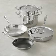 All Clad Stainless Steel 8 Piece Healthy Cookware Set Williamssonoma Healthy Cookware Cookware Set All Clad