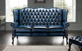 Bring a touch of class and luxury to your home with these classic high back chesterfield sofa designs. Blue Chesterfield 3 Seater High Back Chair Designersofas4u