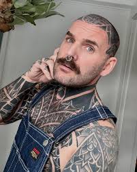 Oh heyyy. It's been a while. BOOP. . . . . . @mooncussertattoo @edldraws  #headtattoo #tattooartist #tattooart #tattoomodel #tattoo #gay #moustache