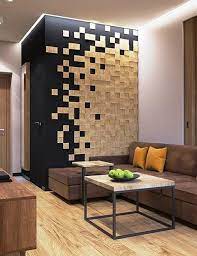Modern Wall Decoration Patterns Created With Pixel Techniques And Wood Mosaic Wood Wall Design Interior Wall Design Modern Wall Decor