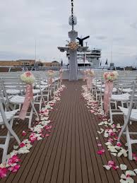 Ceremony Setup On Ssii Yacht Wedding Decor Yacht Wedding Tiffany Blue Wedding Theme
