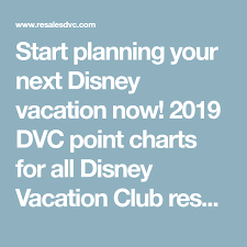 Just Released 2019 Dvc Point Charts Disney Vacation Club