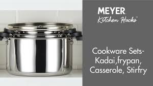 Meyer Kitchen Hacks 3 In 1 Cookware Sets Kadai Fry Pan Casserole Stir Fry Youtube