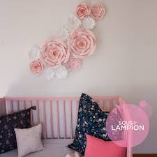 I think a wall of these would be such a fun. Large Pink Paper Flowers For Nursery Decor