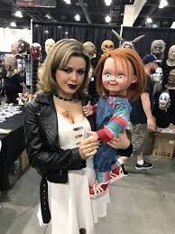 Chucky With Real Life Tiffany Your Kinda Cute Your Just Like A Little Baby Tiff Bride Of Chucky Costume Chucky Costume Bride Of Chucky