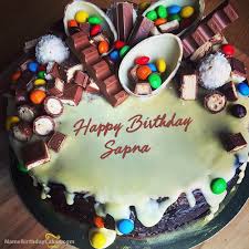 Happy Birthday Sapna Cake Hd Images Download The Name Sapna Is Generated On Happy Birthday Images Download Or Share With Your Friends Or Relatives Happy Birthday Cakes Cake Name Birthday Cake Writing