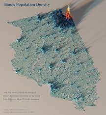 A population density map of Illinois : rMapPorn