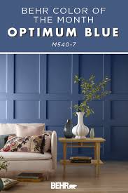 Color Of The Month Optimum Blue Colorfully Behr Blue Wall Colors Family Room Design Blue Painted Walls