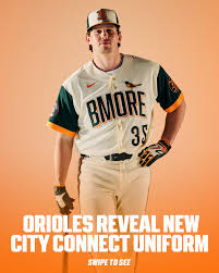 The Baltimore Orioles have dropped their new City Connect uniforms 🔶  Paying homage to the iconic Oriole Park at Camden Yards, the green and  orange color scheme with warehouse type inspiration and