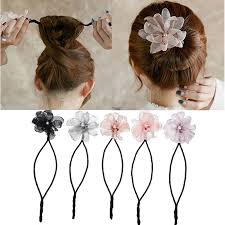 Select a color beige black orange purple red white yellow royal blue carolina blue teal blue lime green navy blue hot pink light pink crimson cocoa brown light grey dark grey. Woman Flower Donuts Twist Headband Magic Hair Bun Maker Diy Hairstyle Tool Shopee Philippines