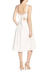 Poplin Tie Back Midi Dress Alternate Color White Nordstrom Dresses Midi Dress Dresses
