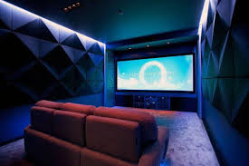 80 Home Theater Design Ideas For Men Movie Room Retreats Hdtv home theater in modern living room.