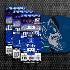 Duke Blue Devils Sports Ticket Style Party Invites My Boys