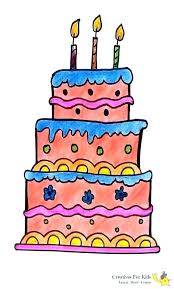 Let´s draw the form of the cake. Easy Simple Birthday Party Drawing Creative Art