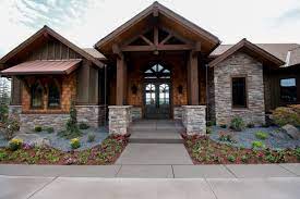 Northern Idaho Living Home Exterior Pacific Northwest Natural Stone Woodwork House Exterior Custom Home Builders Rustic House