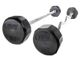How much does a standard and olympic barbell weigh? Troy Rubber Coated Fixed Barbell Gopher Performance