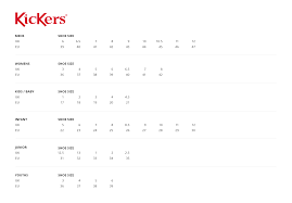 48 Veritable Kickers Size Chart