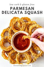 Parmesan Crusted Delicata Squash Rings The Toasted Pine Nut Recipe In 2020 Delicata Squash Parmesan Crusted Appetizer Recipes