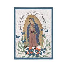 Our Lady of Guadalupe Floral Women's Throw Blanket Catholic Farmhouse  Bedroom Catholic Home Ave Maria Virgin Mary Catholic Women's Gift
