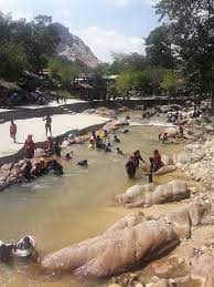 Lubuk timah waterfall hotspring beside the river. Lubuk Timah Hot Spring Simpang Pulai Perak Gokelah