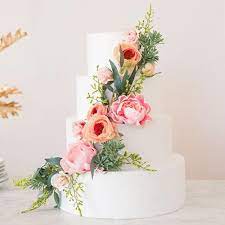 Artificial flowers are often inexpensive, and you. How To Put Silk Flowers On A Wedding Cake Spring Wedding Cake Floral Wedding Cakes Wedding Cakes With Flowers